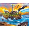 5D DIY Diamond Painting Kits Cartoon Landscape Lighthouse
