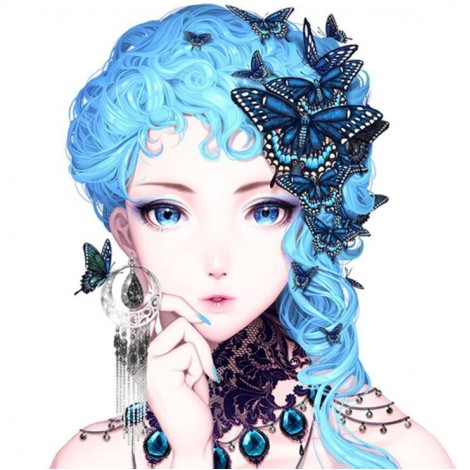 5D DIY Diamond Painting Kits Dream Beautiful Cartoon Butterfly Girl