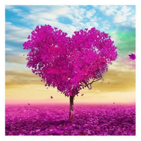 5D DIY Diamond Painting Kits Fantasy Pink Heart Tree