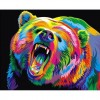 5D DIY Diamond Painting Kits Special Watercolor Colorful Bear Rage and Roar