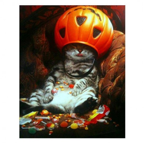 2019 Halloween Pumpkin Cat 5d Diy Cross Stitch Diamond Painting Kits