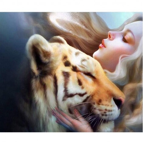 5D DIY Diamond Painting Kits Popular Watercolor Beauty And Tiger