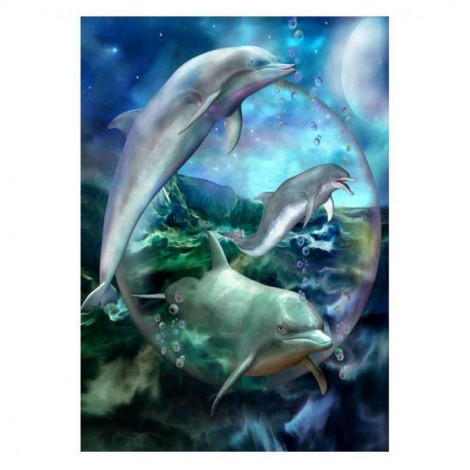 5D DIY Diamond Painting Kits Fantasy Dream Dolphins
