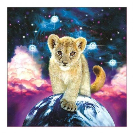 5D DIY Diamond Painting Kits Fantasy Cute Lion Earth
