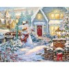 5D DIY Diamond Painting Kits Cartoon Christmas Snowman Cottage