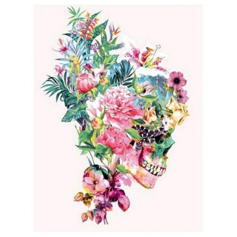 5D DIY Diamond Painting Kits Colorful Flowers Skull