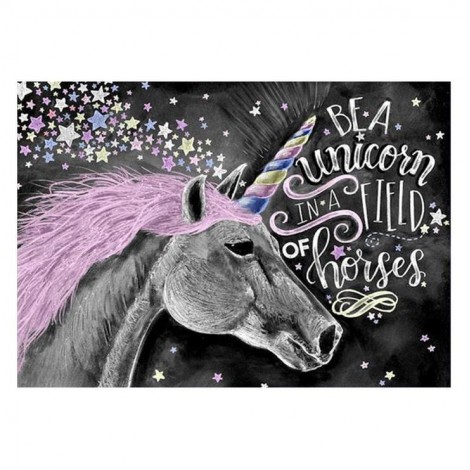 5D DIY Diamond Painting Kits Dream Pink Unicorn Blackboard