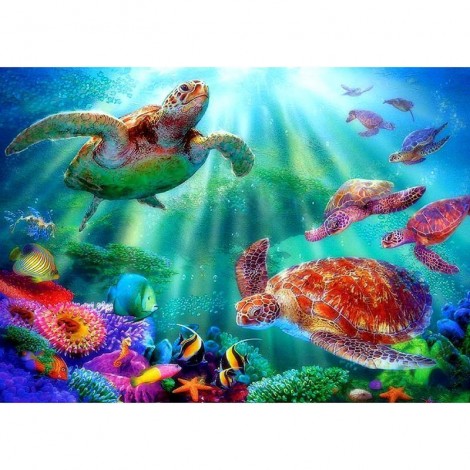 5D DIY Diamond Painting Kits Dream Turtles in the Sea