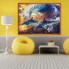5D Diamond Painting Kits Colored Drawing Dolphins Sea Wave
