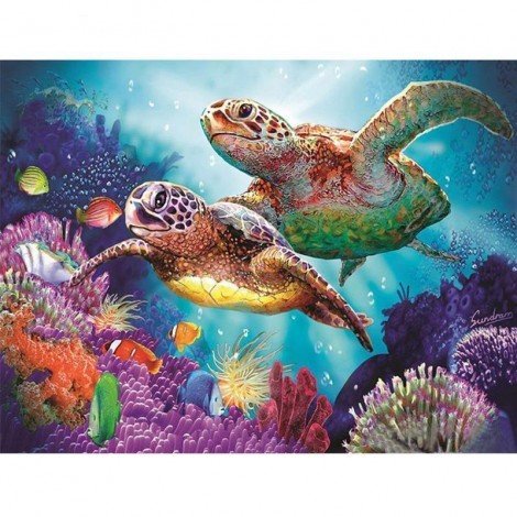 5D DIY Diamond Painting Kits Dream Turtle Family Undersea