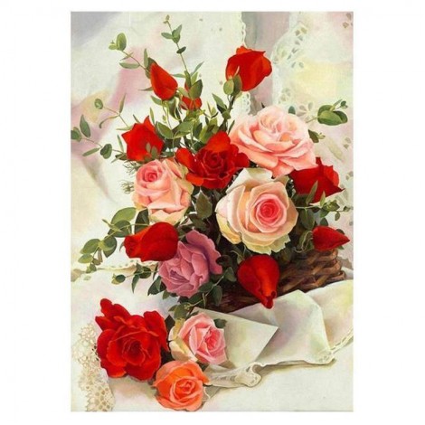 5D DIY Diamond Painting Kits Beautiful Colorful Roses Bouquet