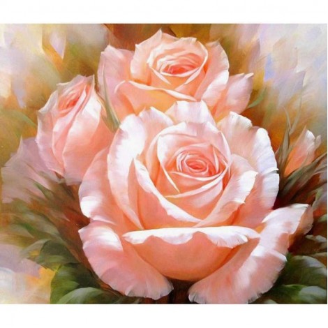 5D DIY Diamond Painting Kits Beautiful Watercolor Pink Rose