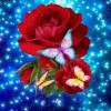 5D DIY Diamond Painting Kits Fantastic Beautiful Butterfly Red Rose