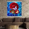 5D DIY Diamond Painting Kits Fantastic Beautiful Butterfly Red Rose