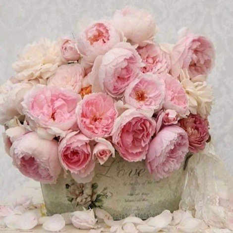 5D DIY Diamond Painting Kits Romantic Pink Roses Floral 