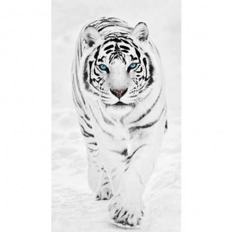 5D DIY Diamond Painting Winter White Tiger