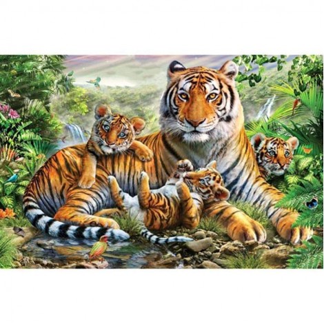 2019 New Hot Sale Tigers Family 5D Diy Diamond Mosaic Cross Stitch Kits