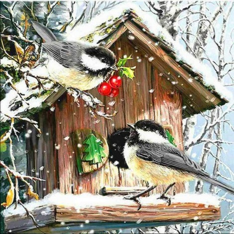 5D DIY Diamond Painting Kits Winter Canvas Animal Cute Bird