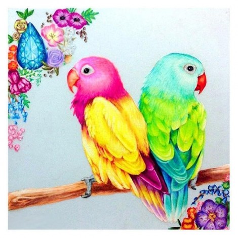 5D DIY Diamond Painting Kits Cartoon Birds On Branch