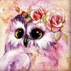 5D DIY Diamond Painting Kits Watercolor Cute Flower Owl