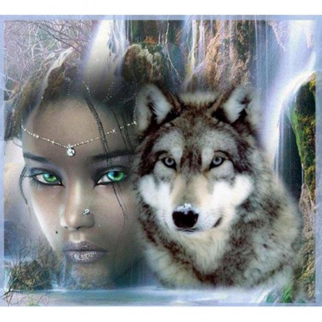 5D DIY Diamond Painting Kits Dream Beauty And Animal Wolf
