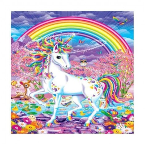 5D DIY Diamond Painting Kits Cartoon Unicorn Rainbow